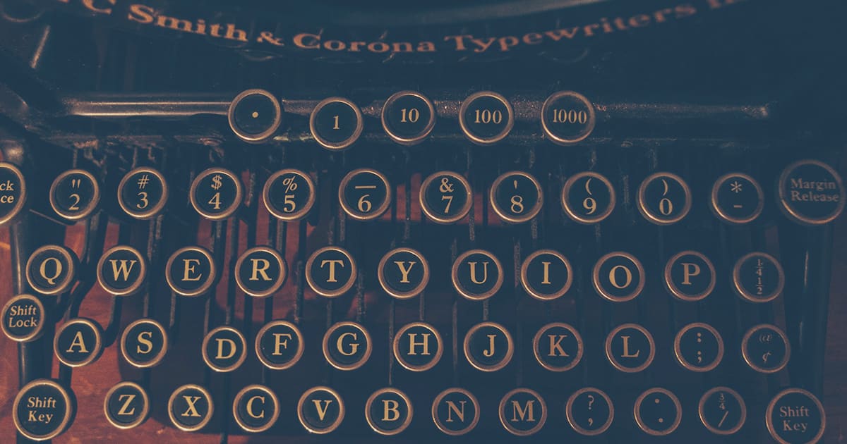 closeup of old typewriter keys